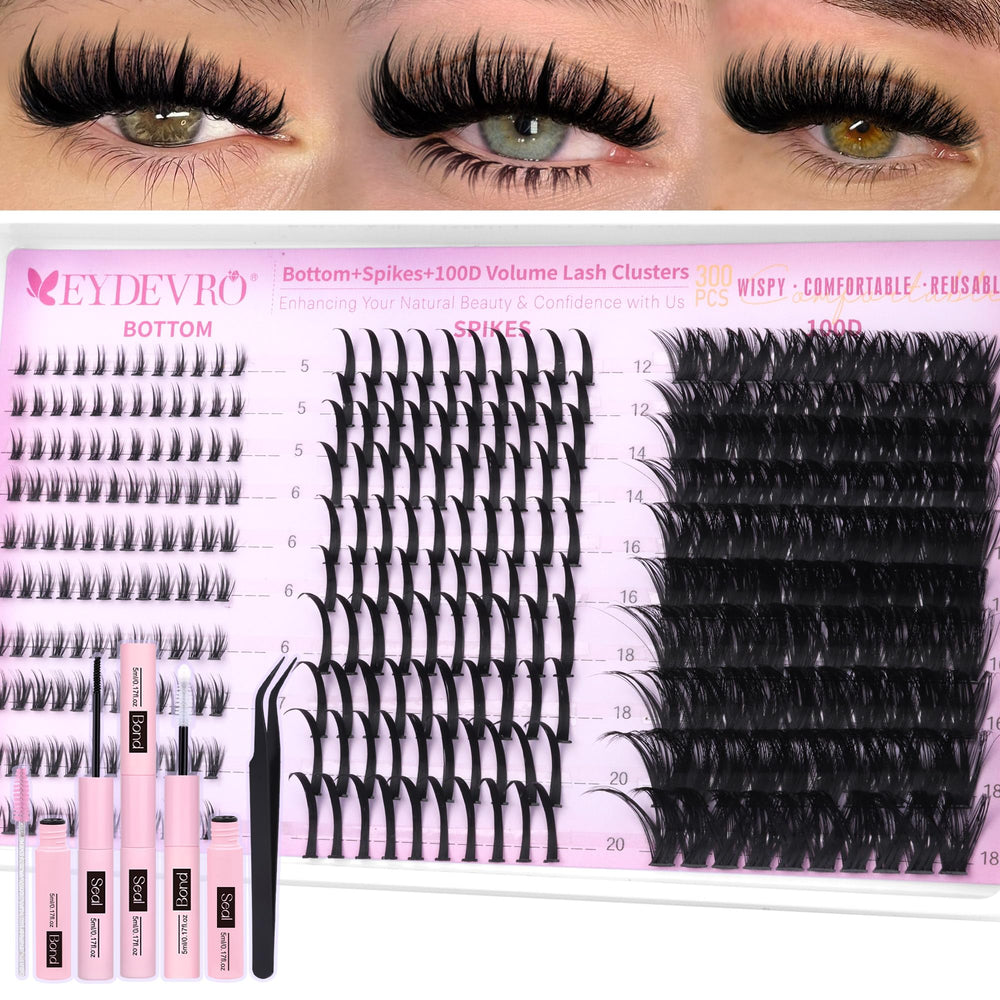 EYDEVRO volume eyelash clusters 100D with spikes for dramatic definition