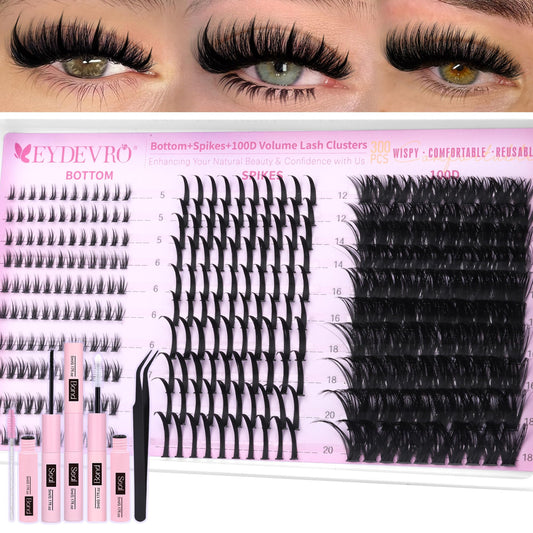 EYDEVRO volume eyelash clusters 100D with spikes for dramatic definition