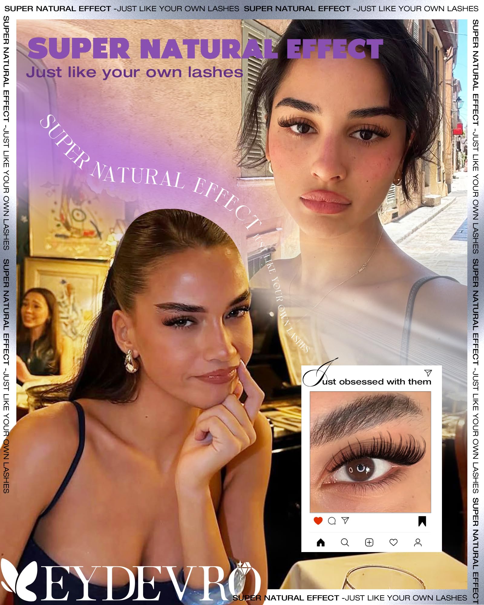 EYDEVRO white lash bond seal dries crystal clear for lasting wear.