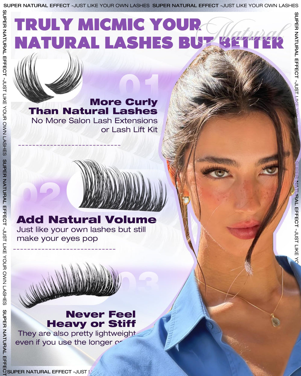 Various lengths of EYDEVRO Wispy Clusters for customizable fullness