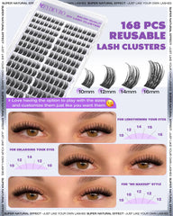 DCurl lashes from EYDEVRO Wispy Clusters kit