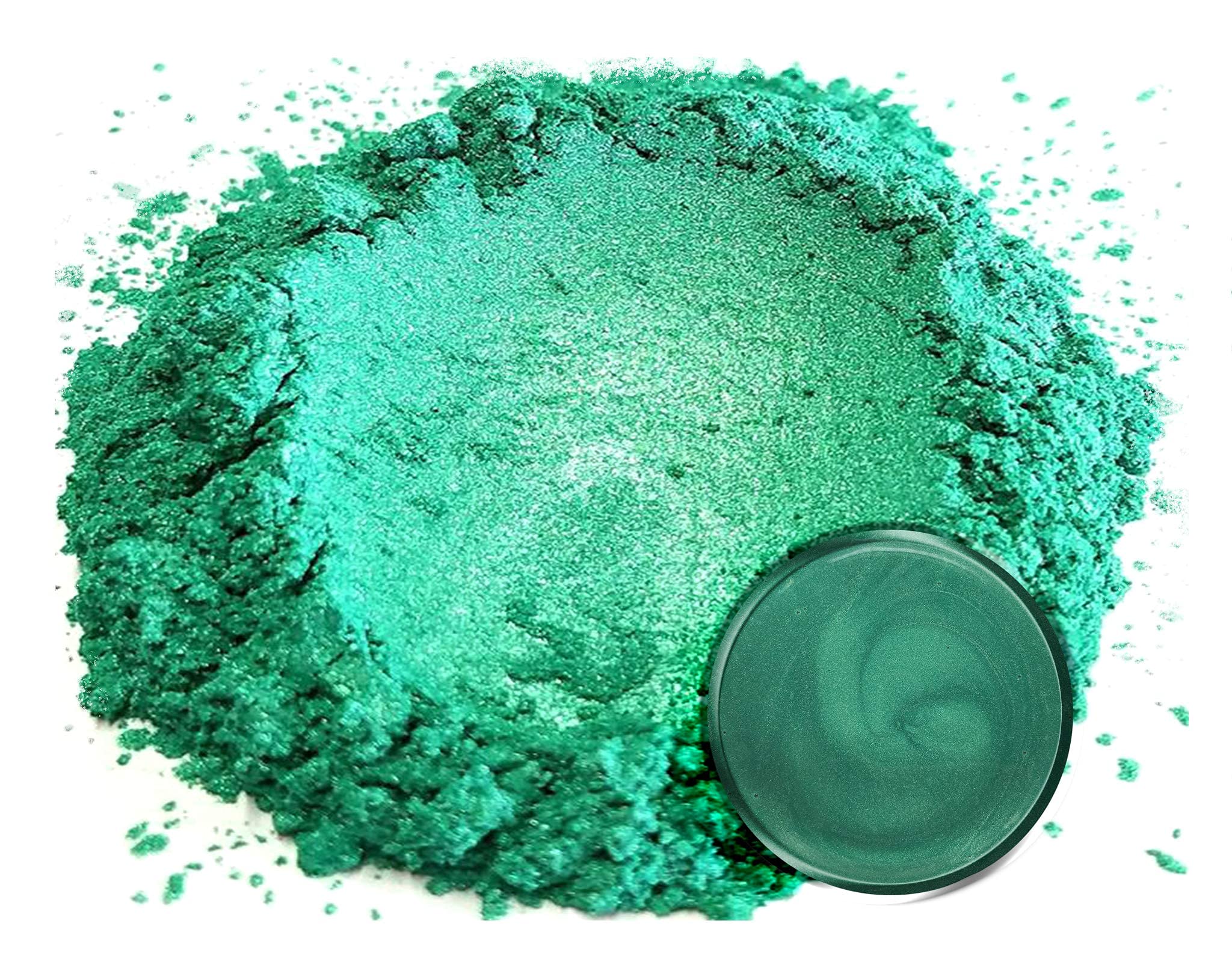 Eye Candy Forest Green mica powder for acrylic pours enables luminous color blends