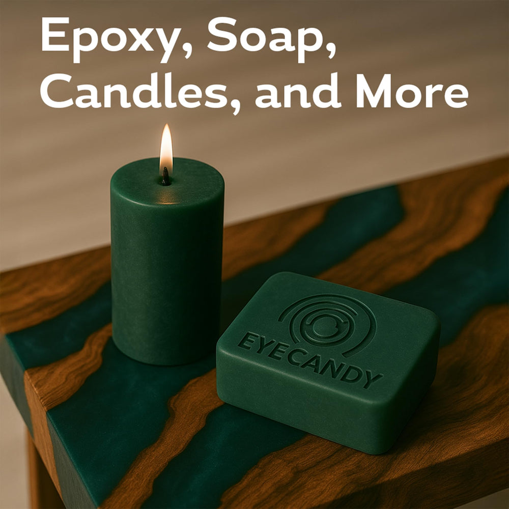 Eye Candy Forest Green mica powder for coasters boosts color depth and durability