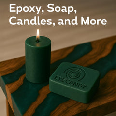 Eye Candy Forest Green mica powder for coasters boosts color depth and durability