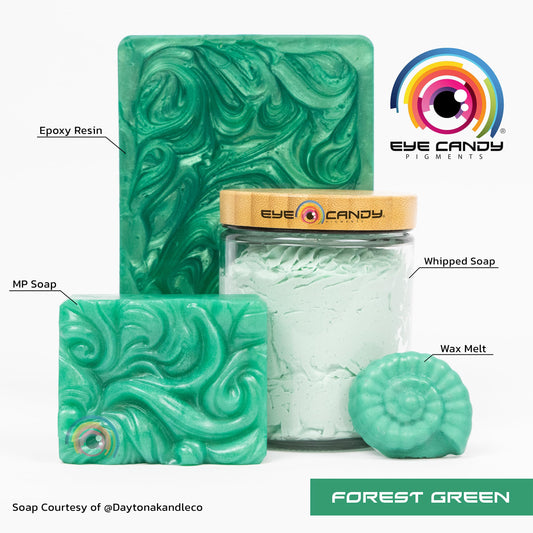 Eye Candy Forest Green mica powder for epoxy resin creates vivid color and light reflection