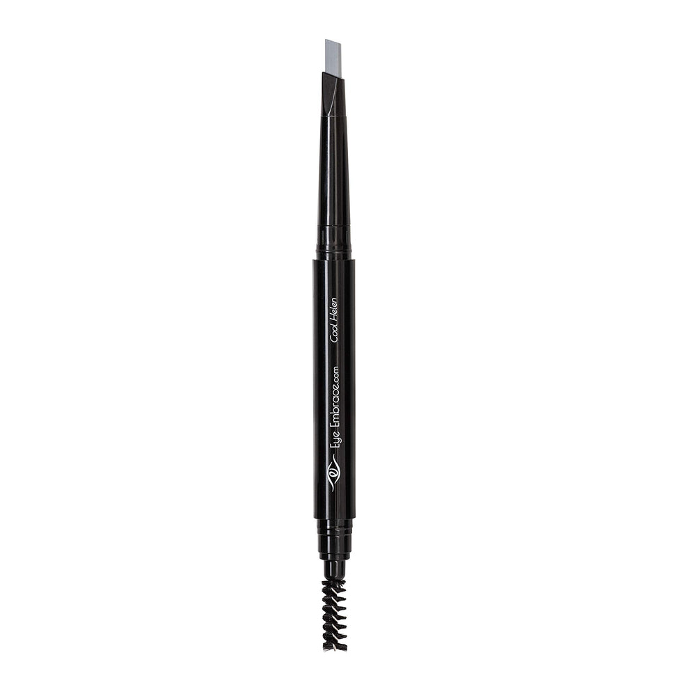 Precise angled tip shapes brows with soft, hair-like strokes.