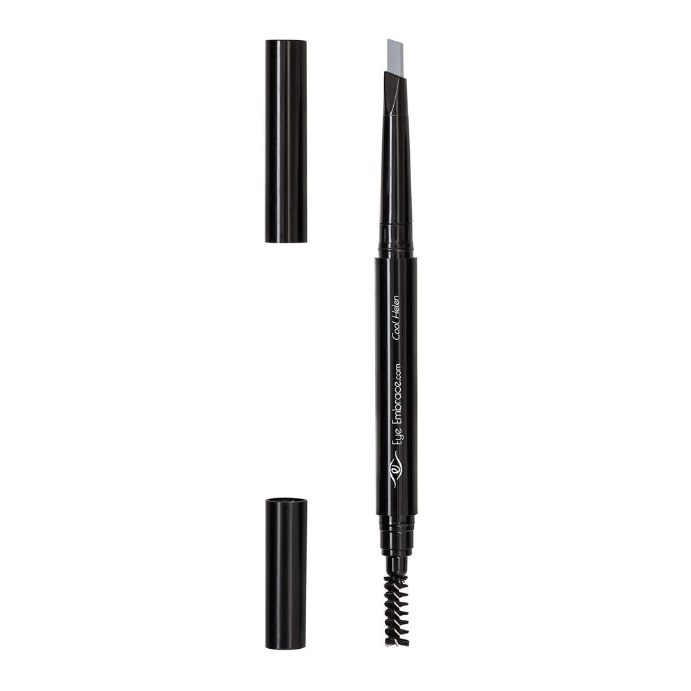 Long-wear Eye Embrace Cool Helen brow pencil for all-day definition.