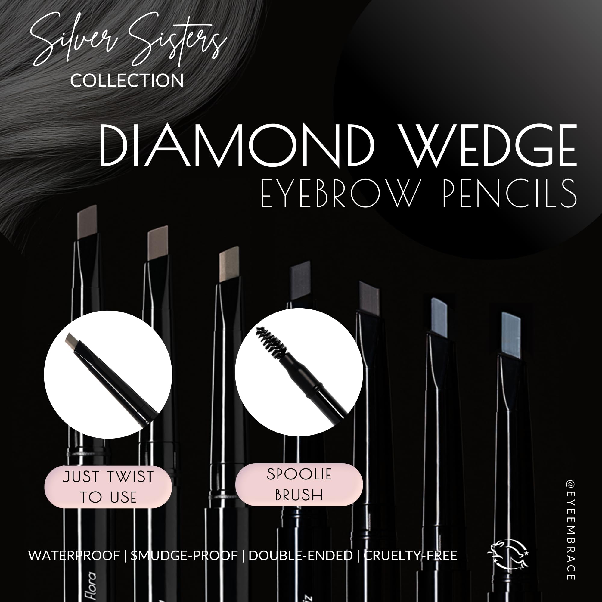 Cool Helen pencil with spoolie brush for natural-blend grooming.