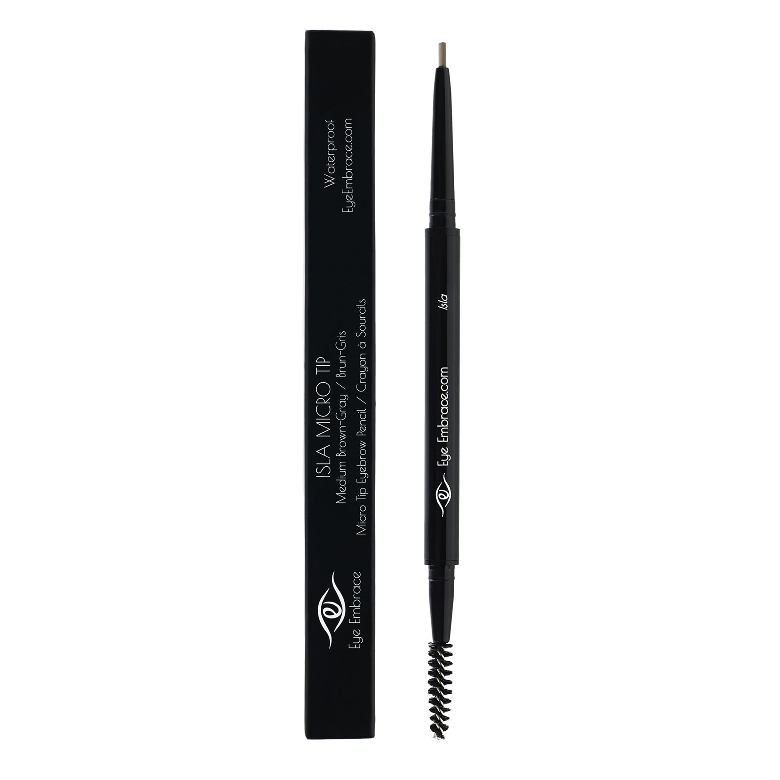 Eye Embrace Isla gray-brown shade blending with natural hair.