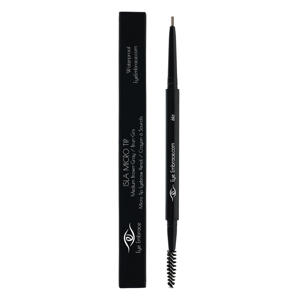 Eye Embrace Isla gray-brown shade blending with natural hair.