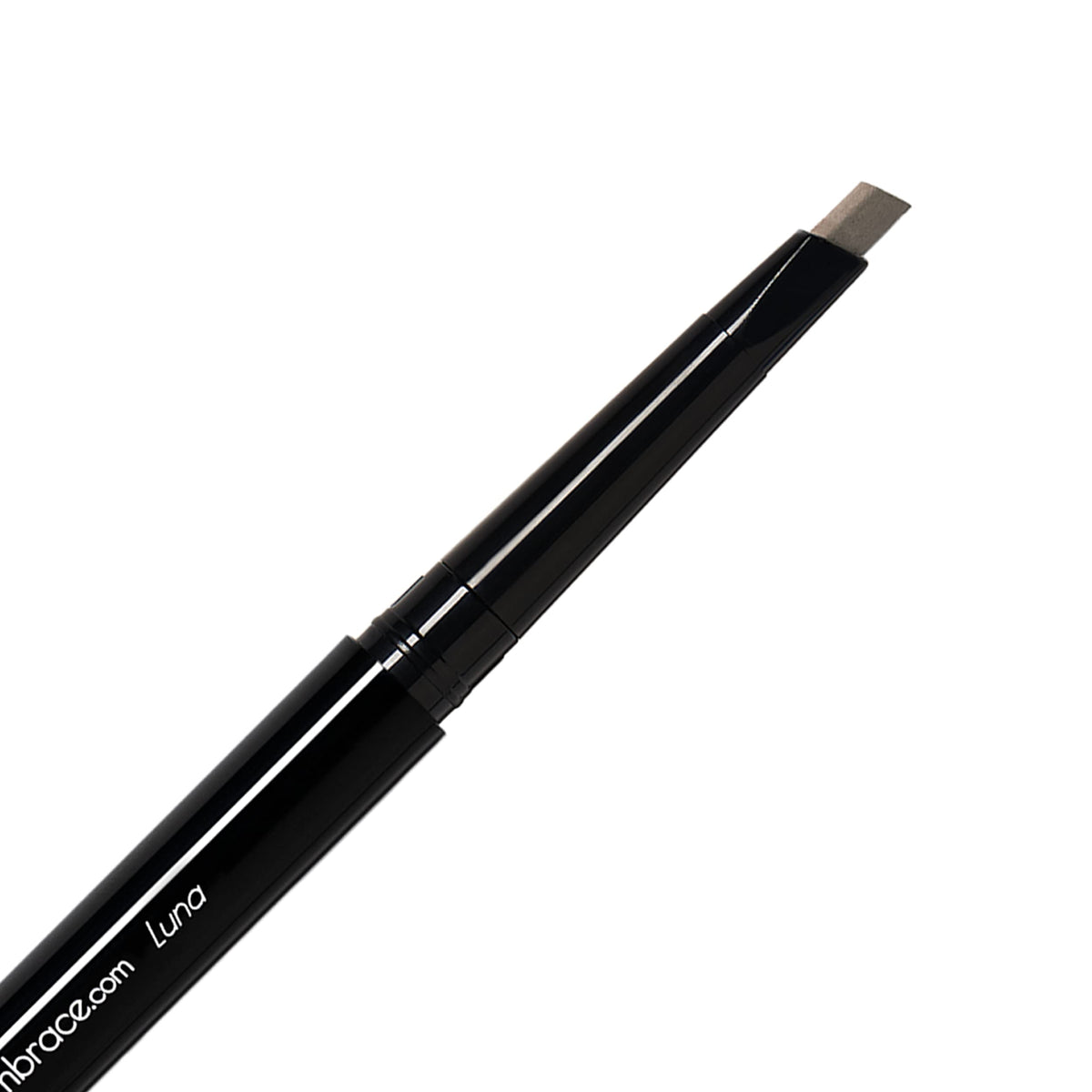 Eye Embrace Luna light brown-gray eyebrow pencil with angled tip for natural gray brow definition.