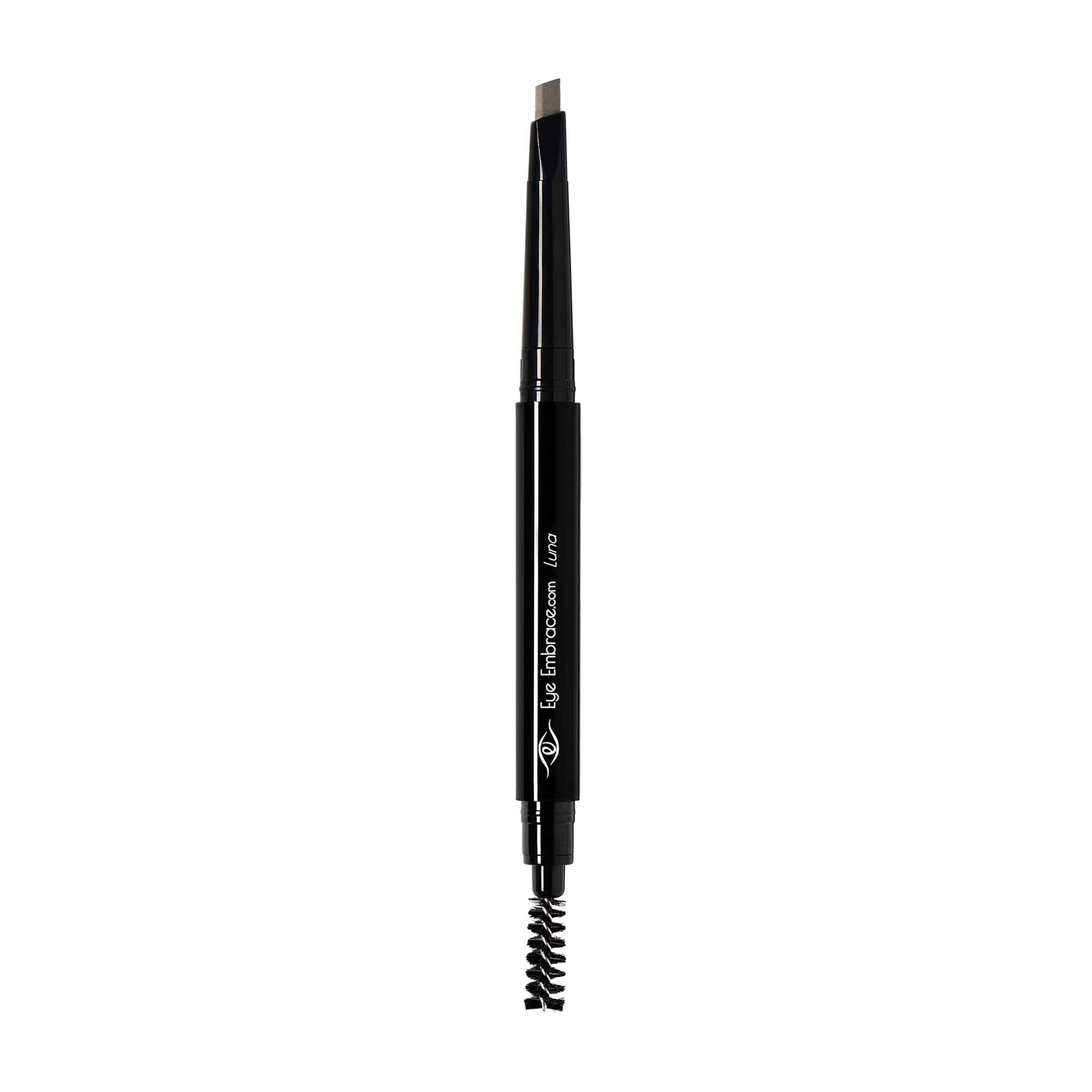 Eye Embrace Luna color blends with gray hair for a natural brow look.