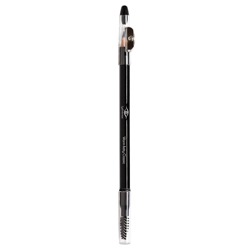Eye Embrace warm Betty shade blending with gray hair for balanced brows.