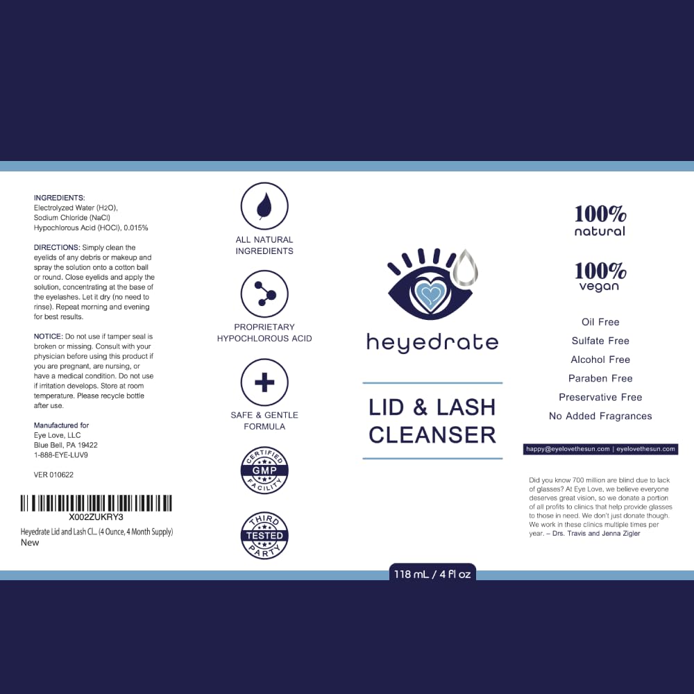 Eye Love lid and lash cleanser packaging-back shows preservative-free care