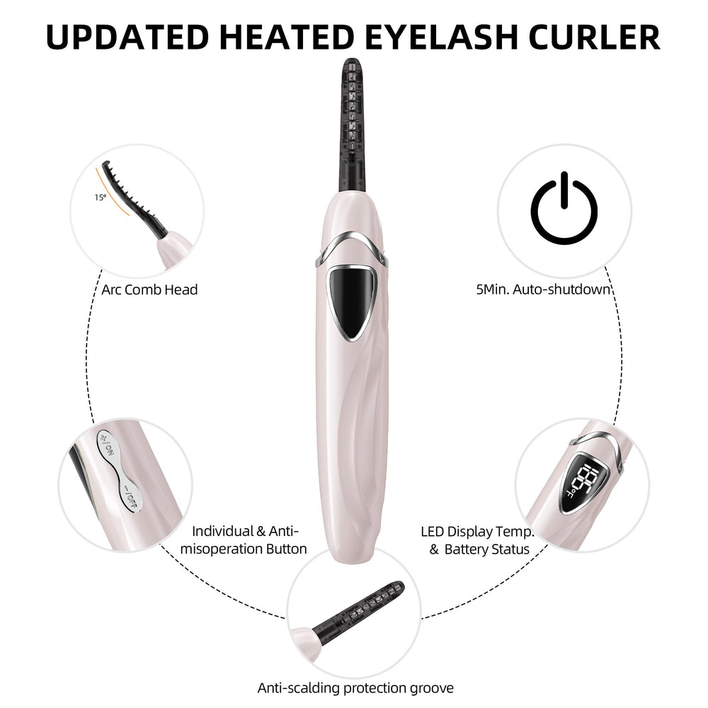 EYECURL S600 temperature-control buttons, easy visual adjustments for lash types.