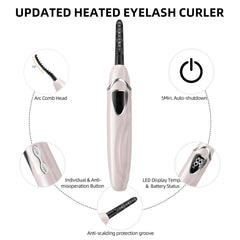 EYECURL S600 temperature-control buttons, easy visual adjustments for lash types.