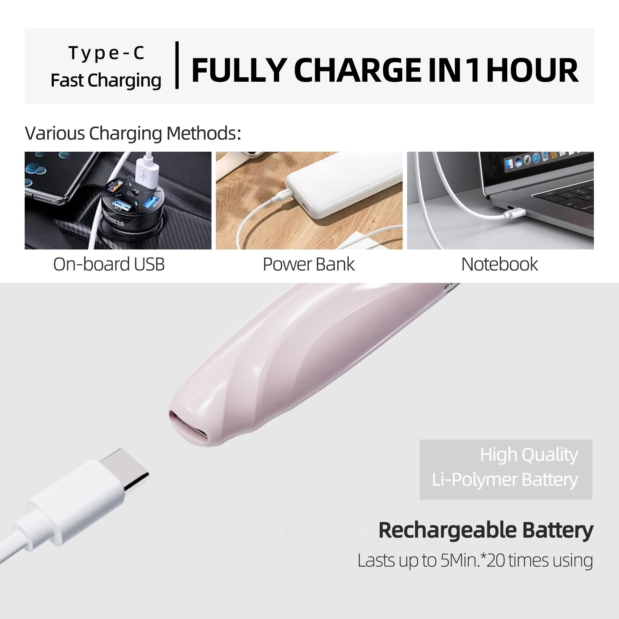 EYECURL S600 Type-C charging supports on-the-go power, quick top-ups.