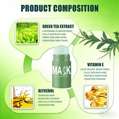 Eyephalt mask stick on face application highlighting gentle cleansing and oil balance