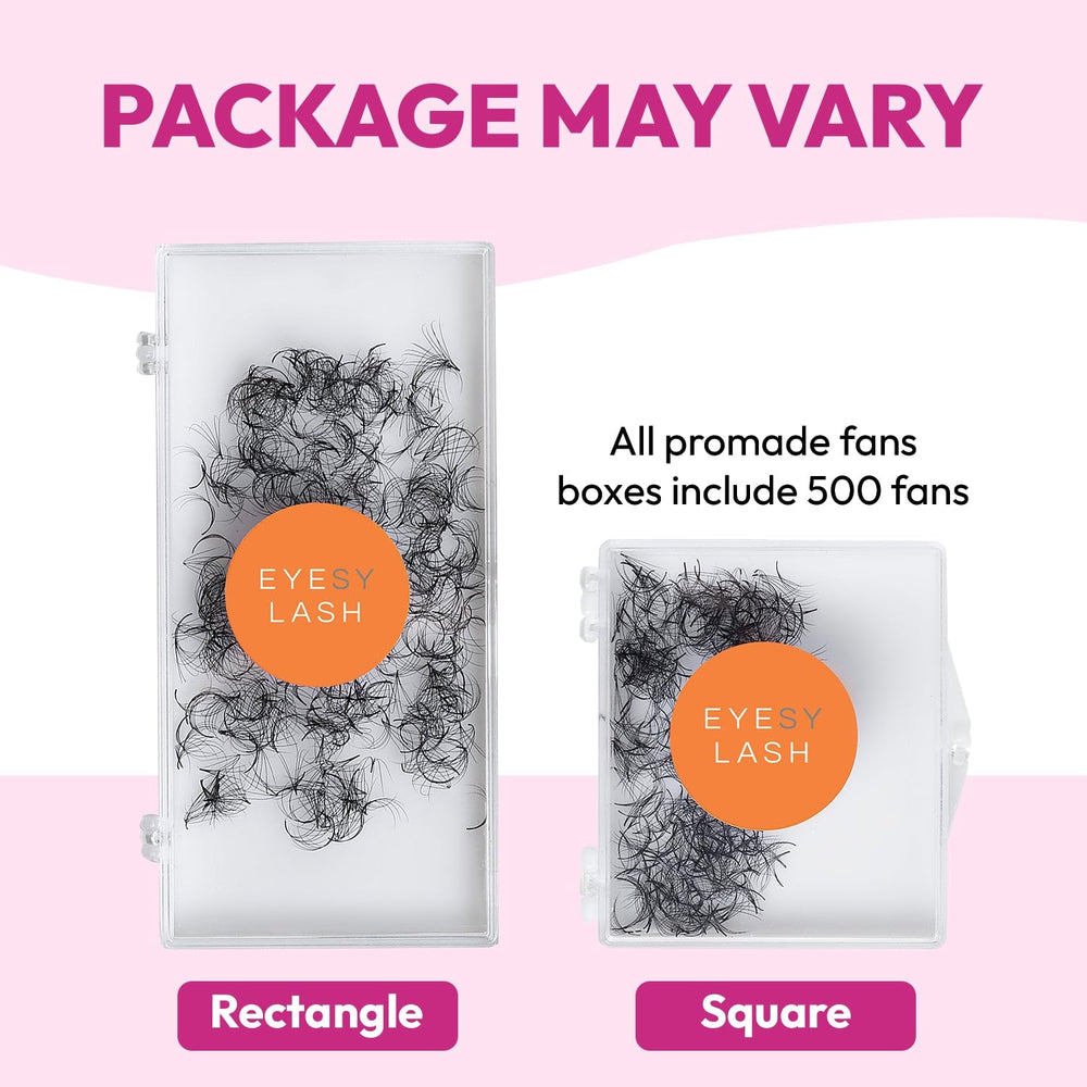 Eyesy Lash 500 Promade Fans offer reliable retention and seamless lash coverage.
