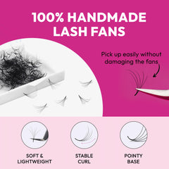 Eyesy Lash camellia promade fan natural texture for textured volume looks
