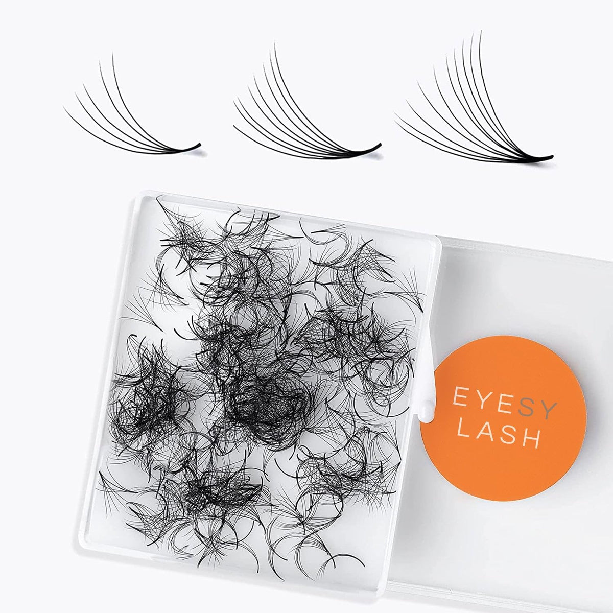 Eyesy Lash promade fans case shows a ready to use volume kit for faster sessions
