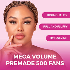 Eyesy Lash loose premade fans packaging highlighting bulk capacity for refills