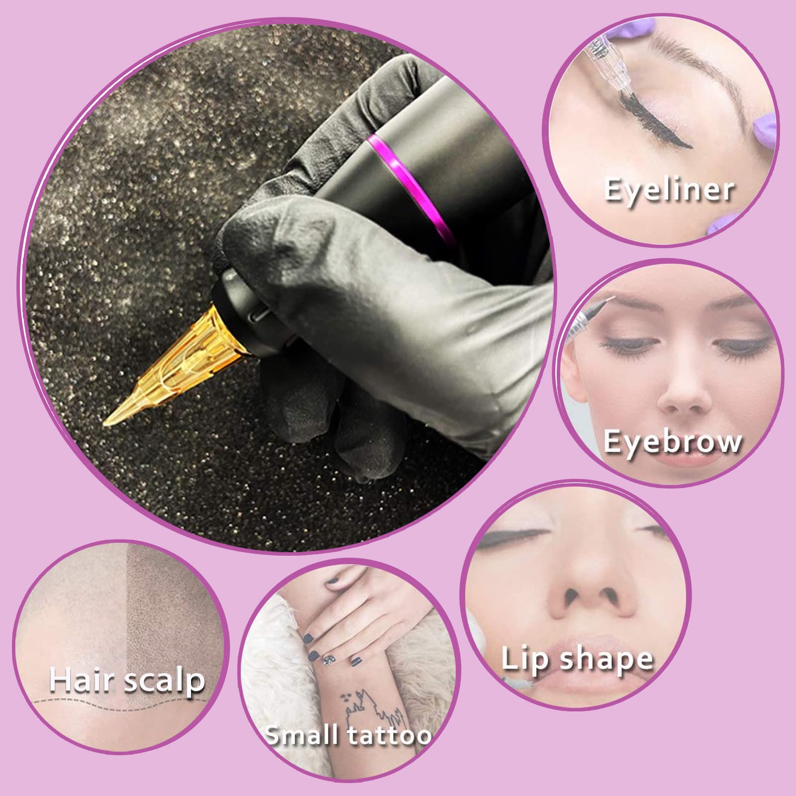 Clear-tip cartridge design enhances visibility during pigment application.