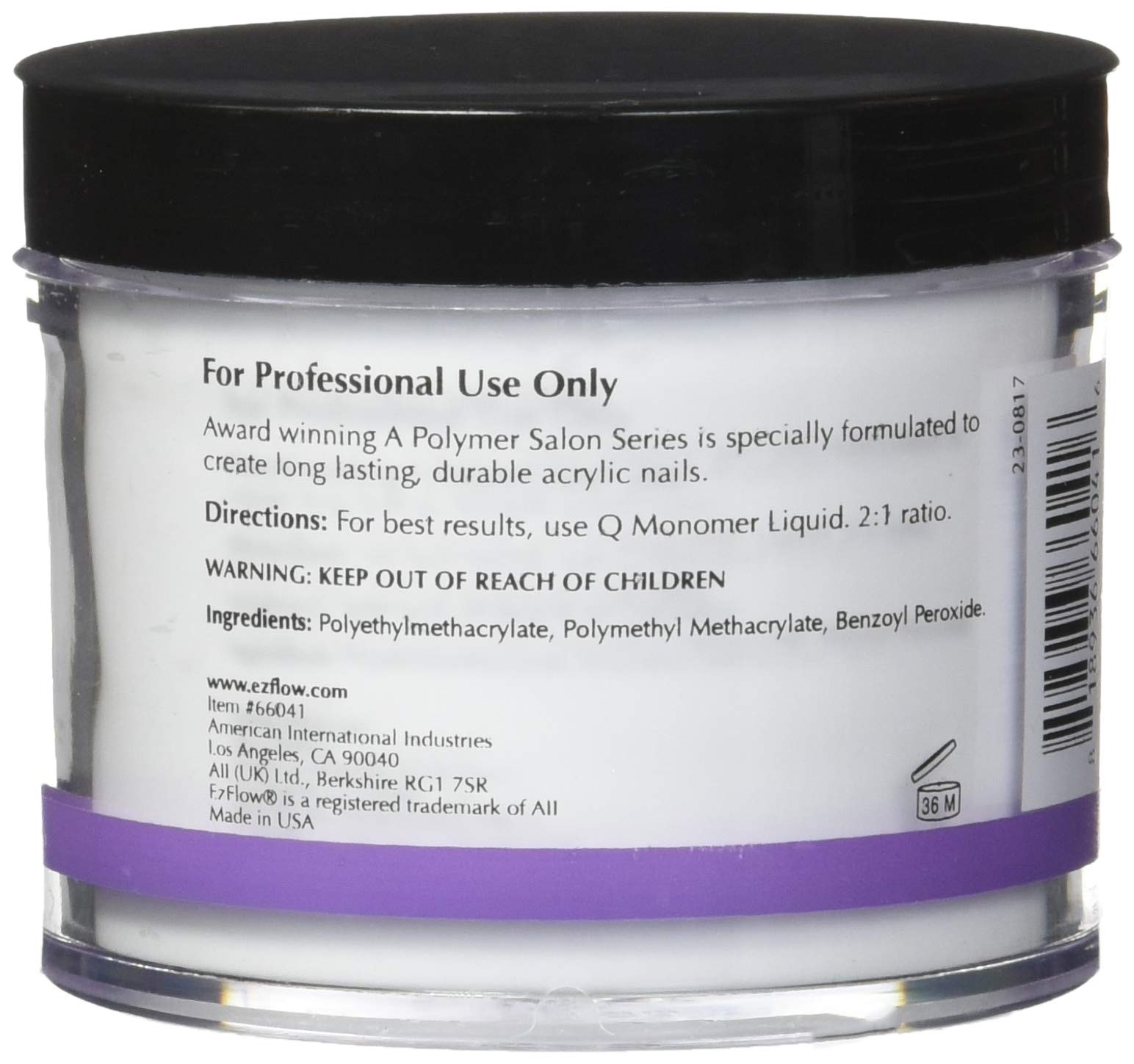 EzFlow quick-set powder bottle image showing fast drying benefits for nails