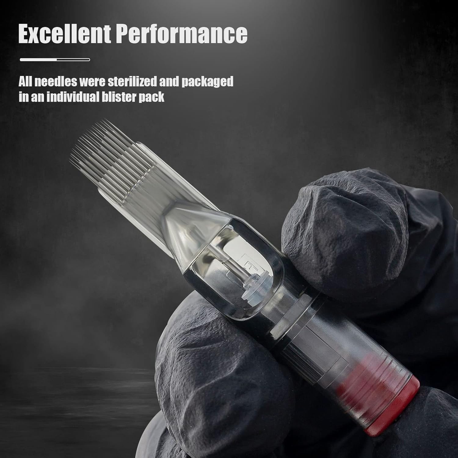 EZTAT2 EZ Tattoo Cartridge light clear tip body for improved visibility during sessions.