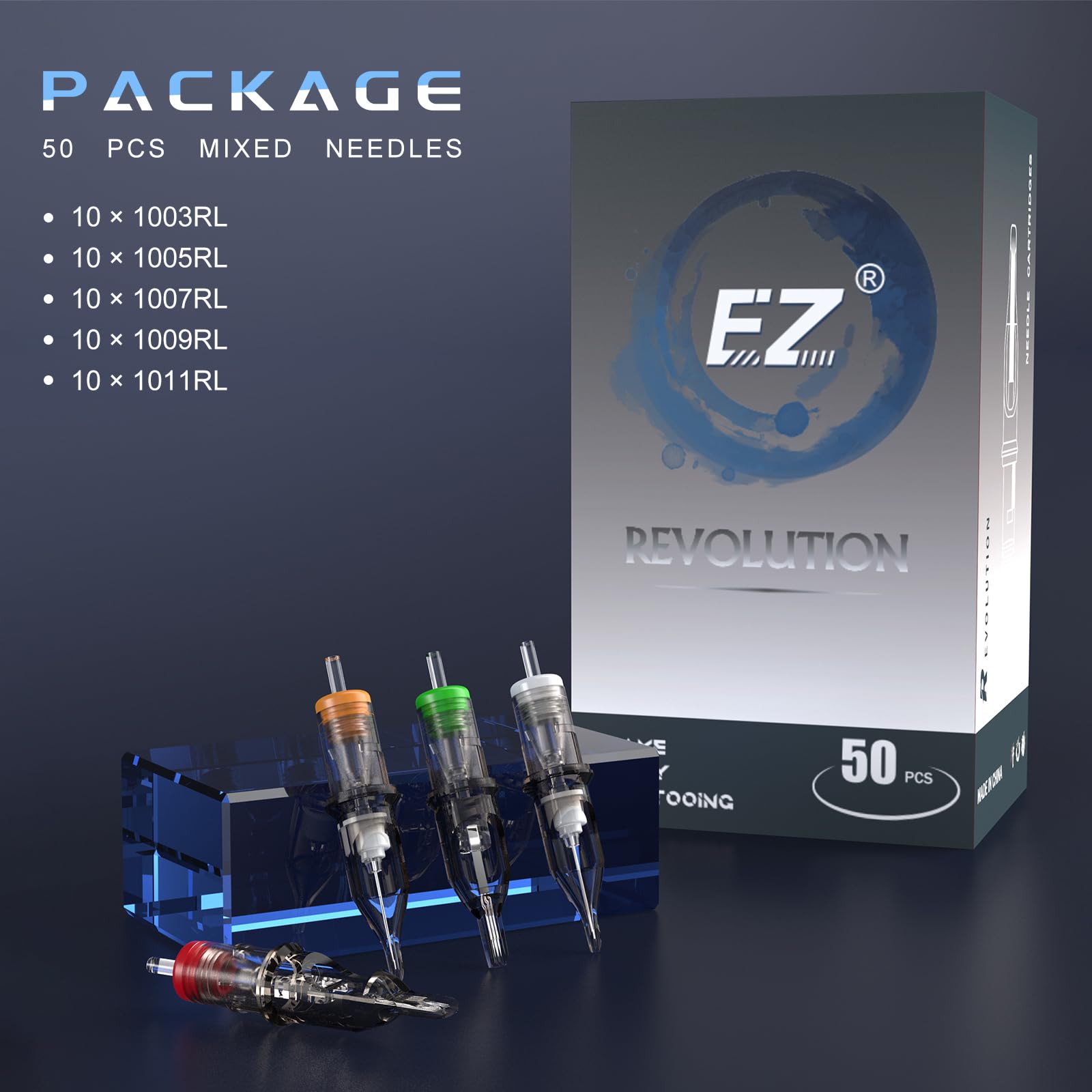 EZTat2 anti-backflow design cartridge highlights safety membrane and low-profile tip for control.