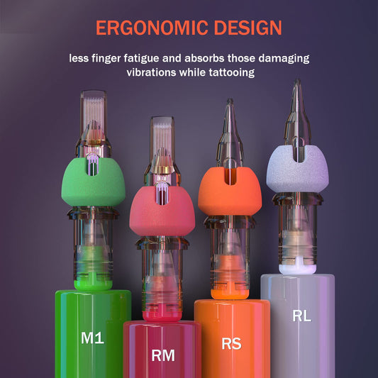 EZTAT2 foam cover needles providing comfortable grip during sessions.