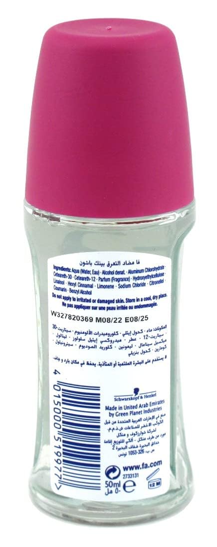 Fa Pink Passion roll-on for daily freshness with pink-passion-roll-on emphasis
