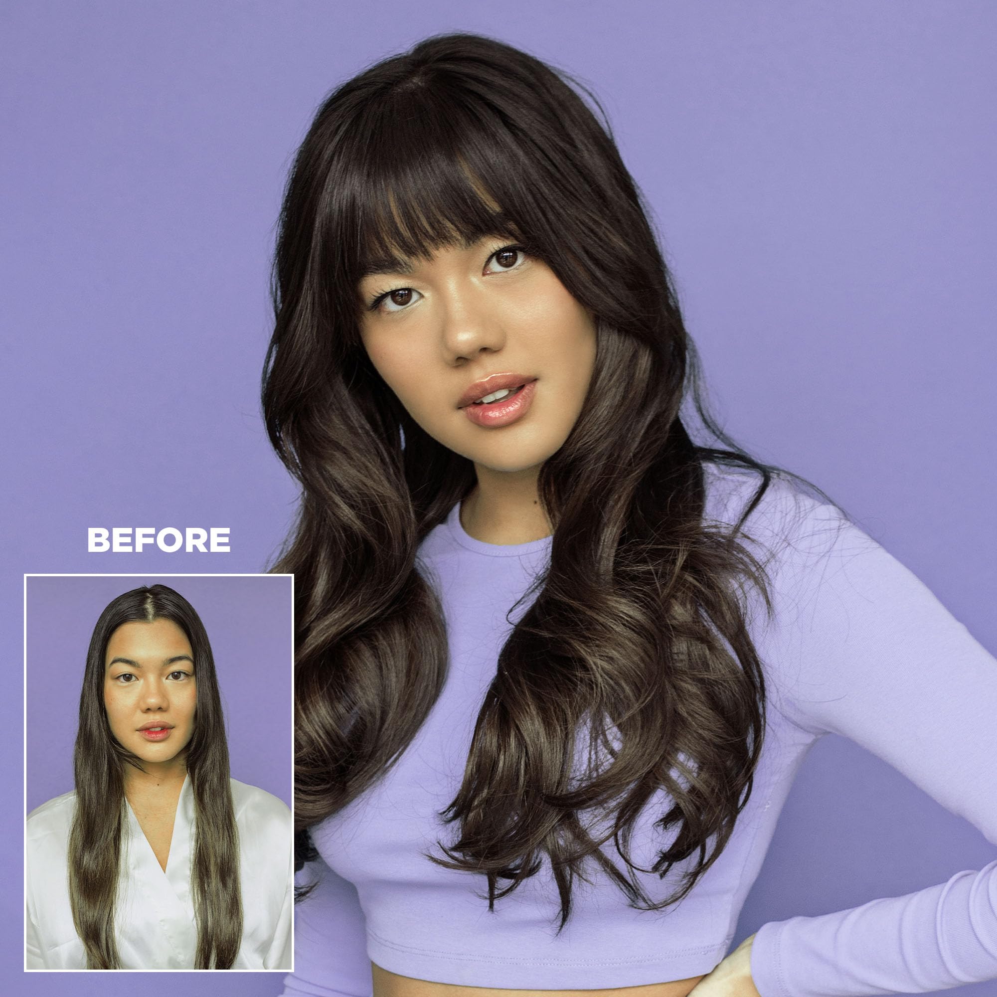 Fab.ME leave-in smooths strands for touchable, frizz-free hair.