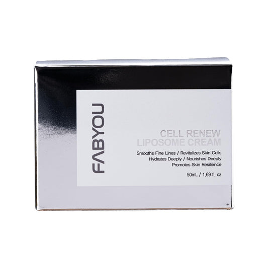 FABYOU Cell Renew Liposome Cream texture closeup demonstrates silky absorption for daily use.