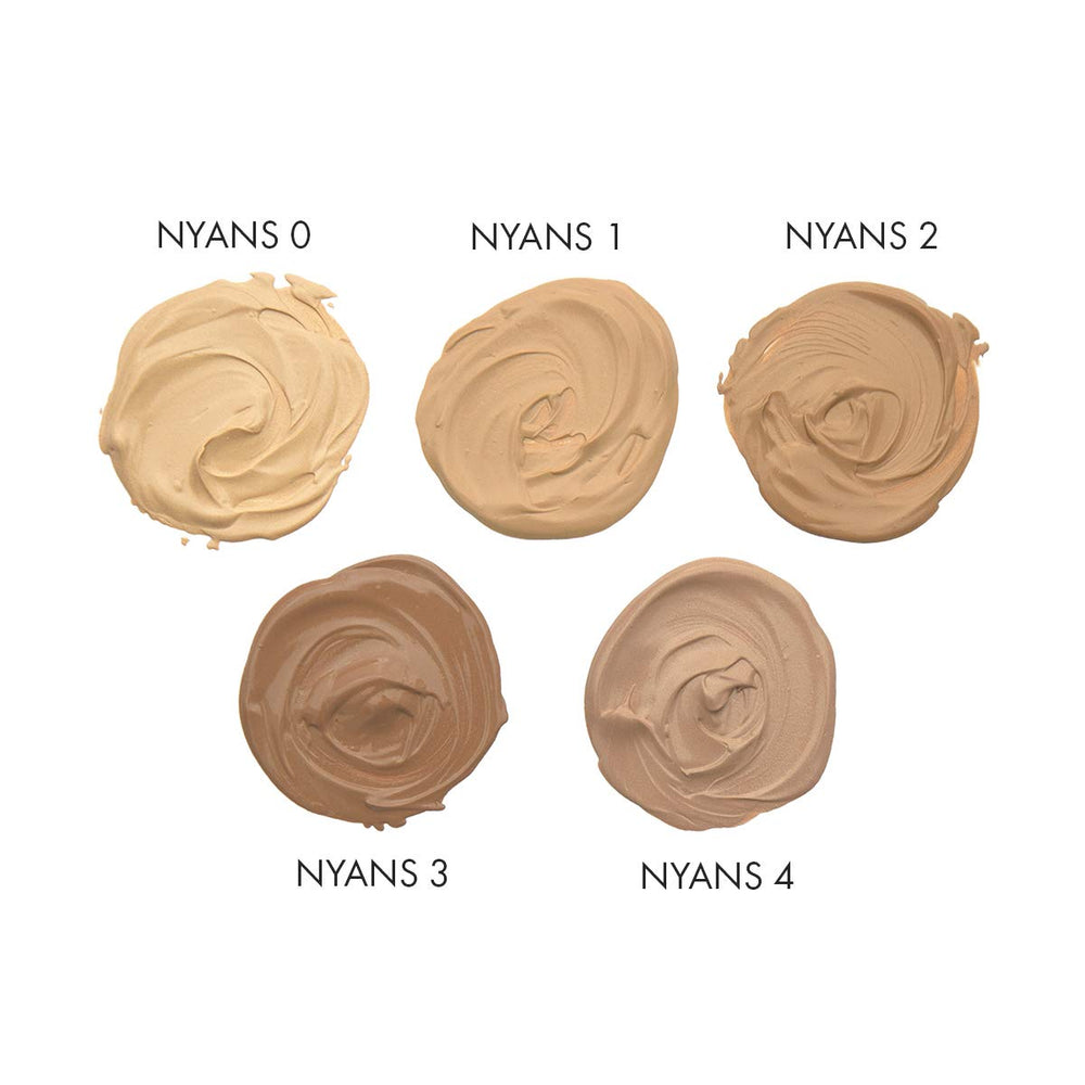 Face Stockholm Nyans 2 bottle close-up highlights mineral SPF 20 protection and calming ingredients.