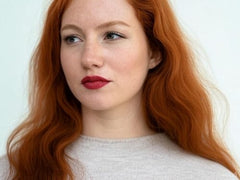 Close-up of FACE Stockholm Veil Lipstick Cranberry for sheer, buildable pigmentation