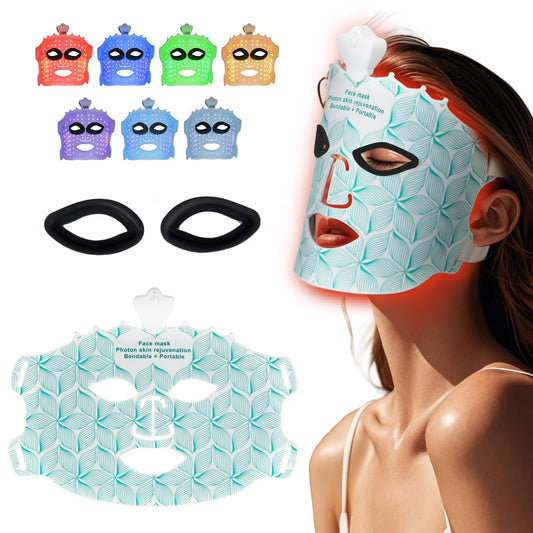 Facego red light mask on the face for convenient at-home skincare sessions