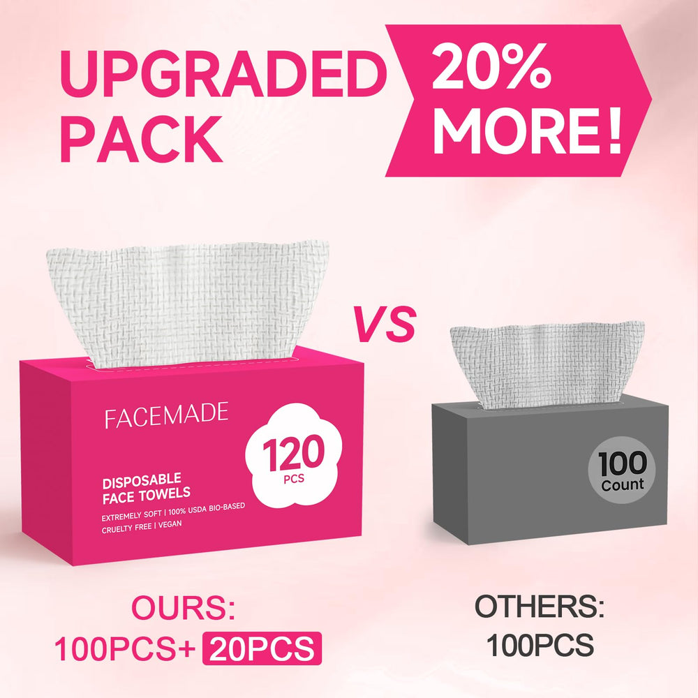 FACEMADE dual-side towels offer smooth cleansing and textured makeup removal