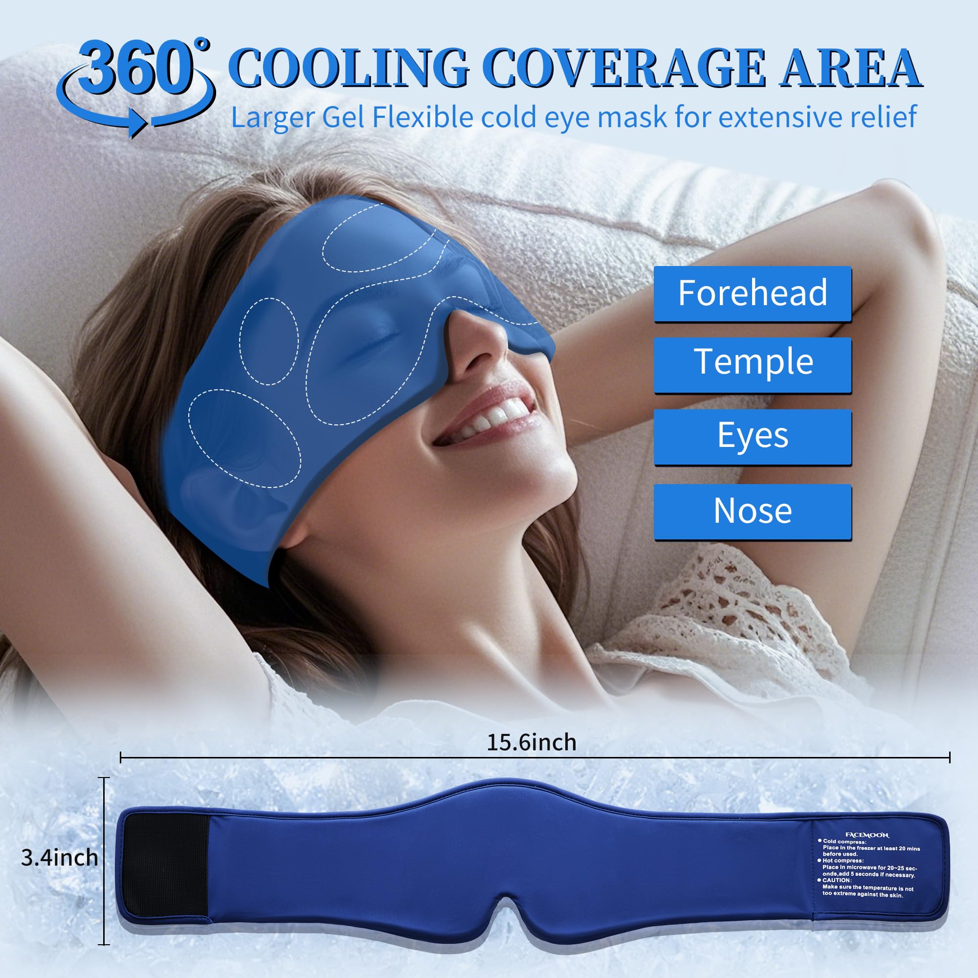 FACEMOON eye mask worn during relaxation for eye comfort