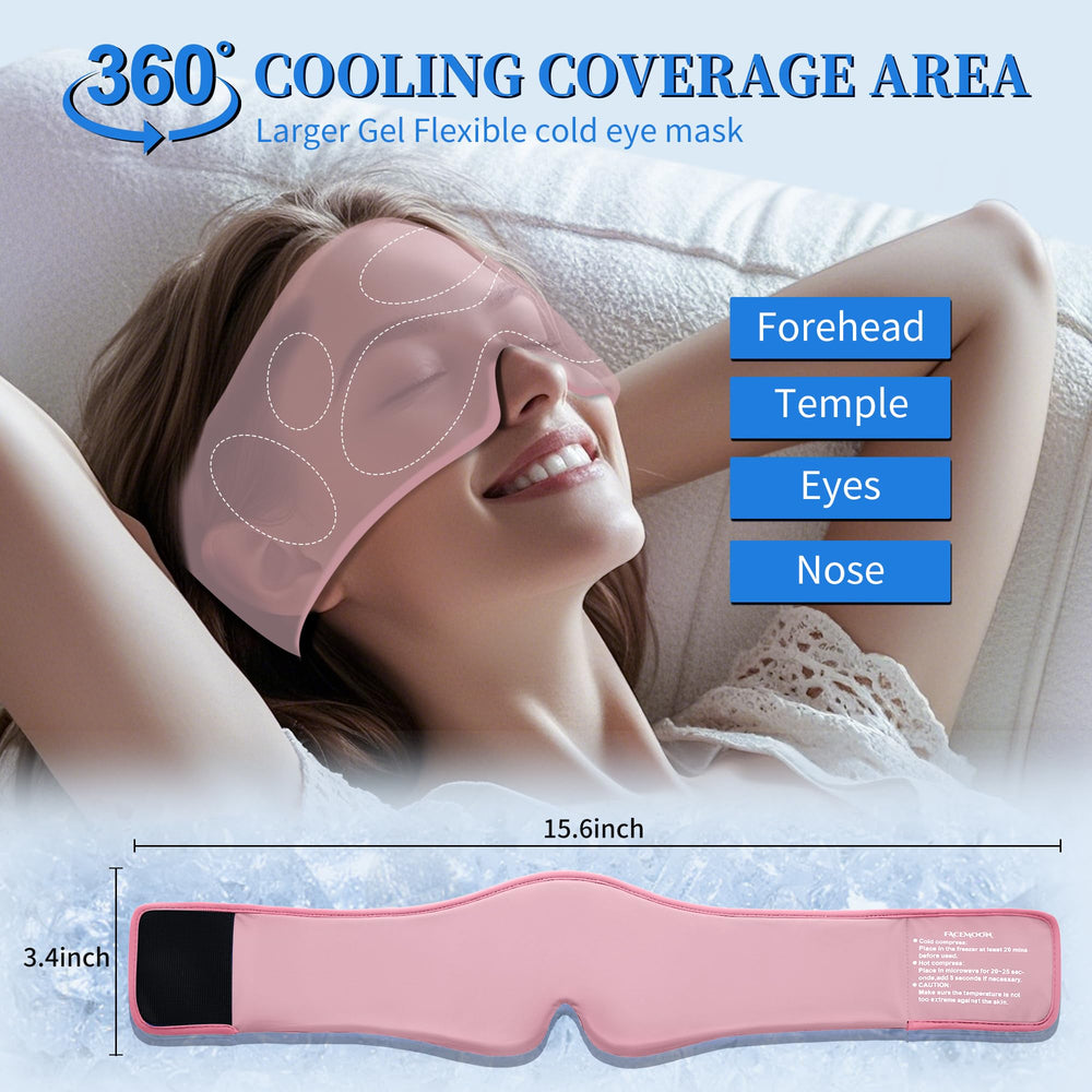 FACEMOON eye mask providing 360° coverage for eyes, forehead, and temples.