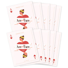 FACETORY Ace That Face sheet mask packaging promoting hydration and plump skin