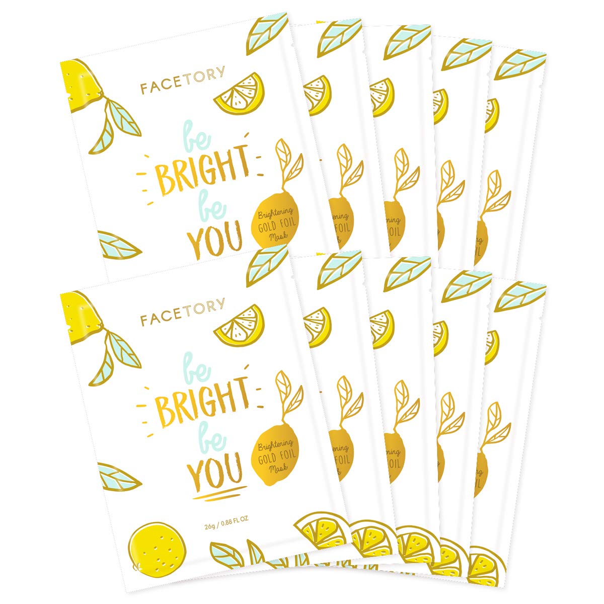 FACETORY brightening sheet mask with gold foil for radiant glow