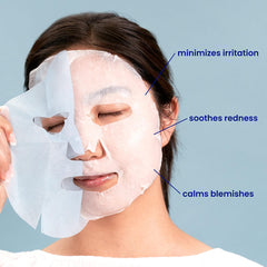 FACETORY Calm Mask essence application closeup shows lightweight, non-tacky formula for acne-prone skin