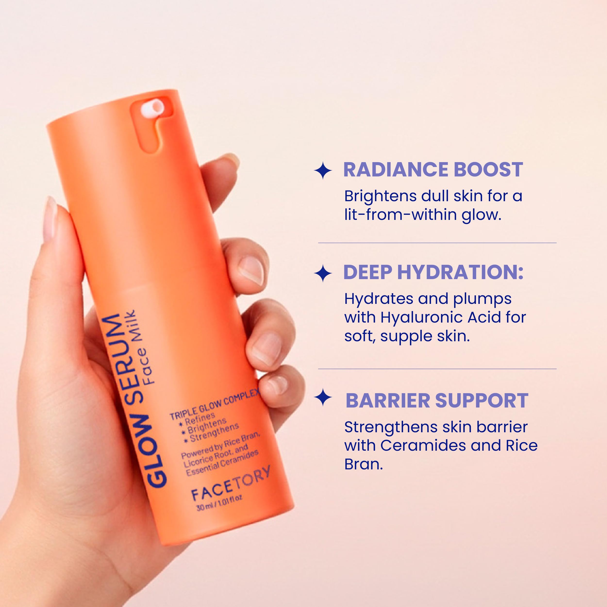 FaceTory Glow Serum Licorice Root close-up hints calming benefits