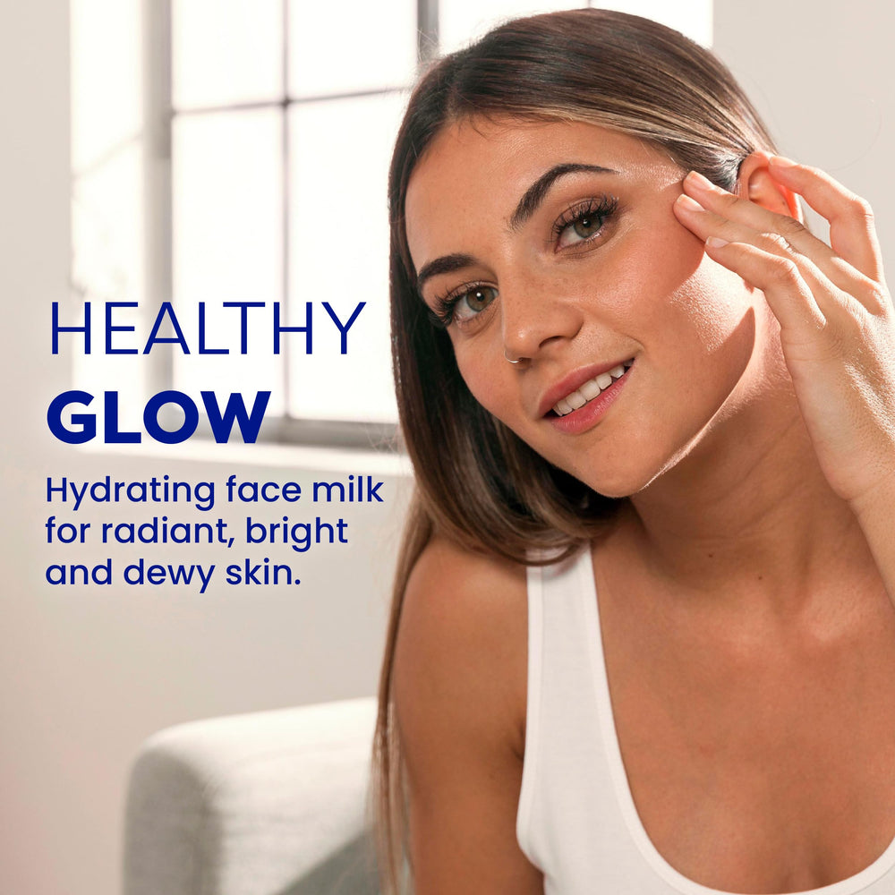 FaceTory Glow Serum Face Milk texture close-up highlights quick absorption