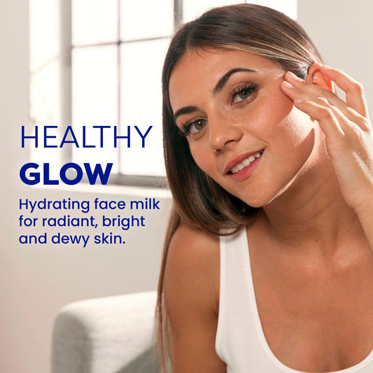 FaceTory Glow Serum Face Milk texture close-up highlights quick absorption