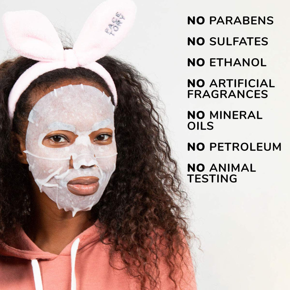 FACETORY Korean-made sheet mask packaging emphasizing plant-based formula