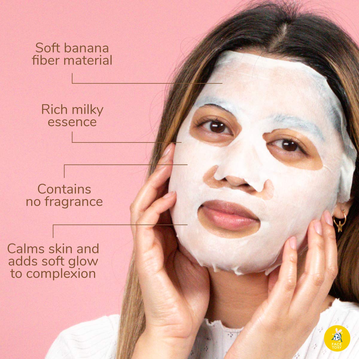 FACETORY Oats My Bananas sheet mask material close-up for gentle soothing