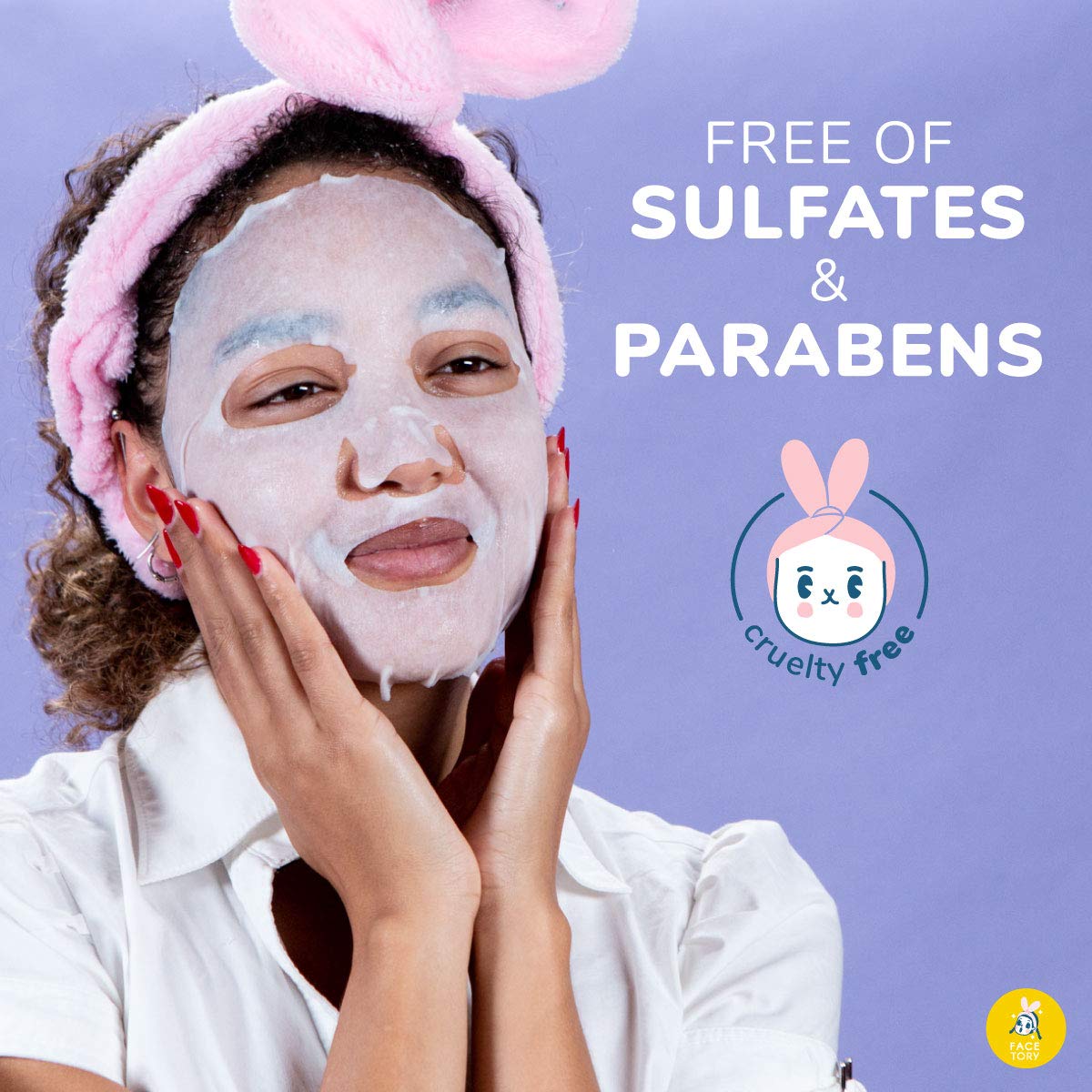 FACETORY relaxation session with mask promotes self-care and rejuvenation.