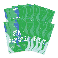 FACETORY Sea the Radiance pack front, inviting a refreshing at-home skincare routine.